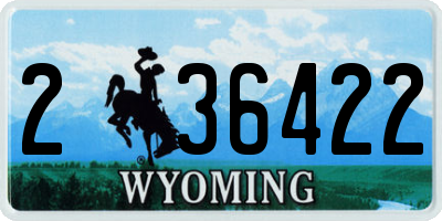 WY license plate 236422