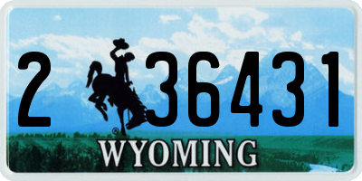 WY license plate 236431