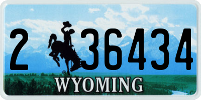 WY license plate 236434