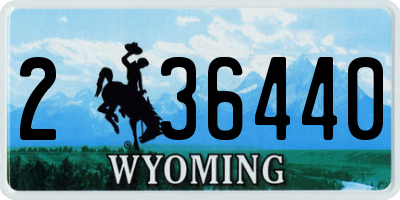 WY license plate 236440