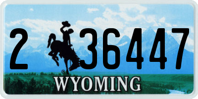 WY license plate 236447