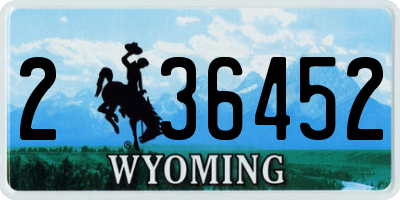 WY license plate 236452
