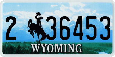 WY license plate 236453