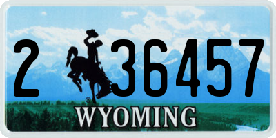WY license plate 236457