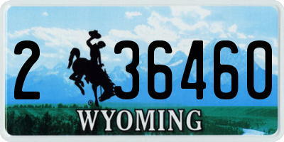 WY license plate 236460