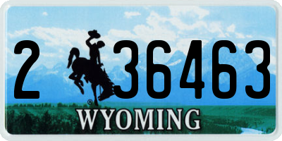 WY license plate 236463
