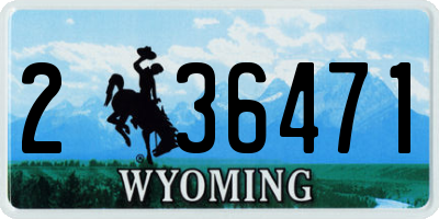 WY license plate 236471