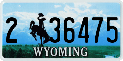 WY license plate 236475