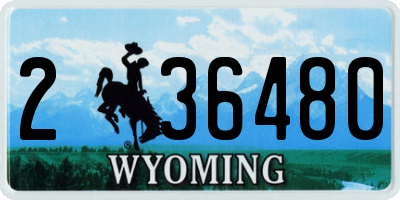 WY license plate 236480