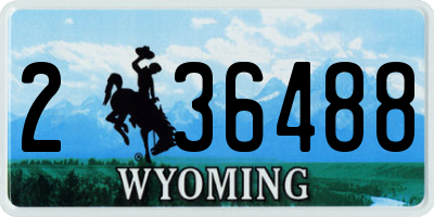 WY license plate 236488
