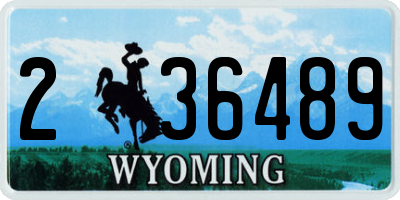 WY license plate 236489