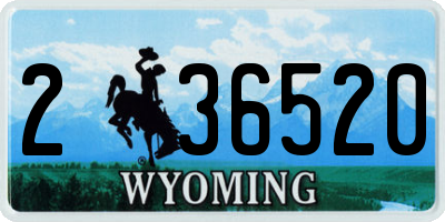 WY license plate 236520