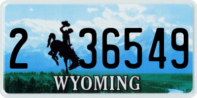 WY license plate 236549