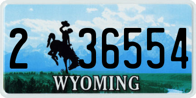 WY license plate 236554