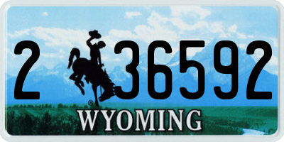 WY license plate 236592