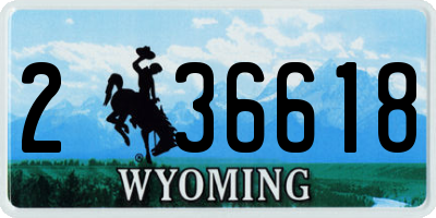 WY license plate 236618