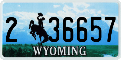 WY license plate 236657