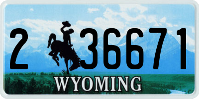 WY license plate 236671