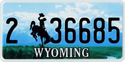 WY license plate 236685