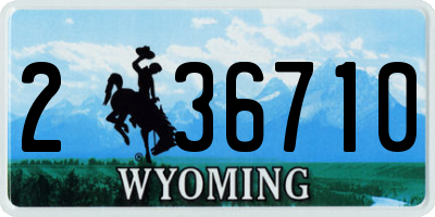 WY license plate 236710