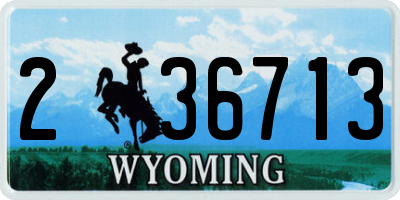 WY license plate 236713