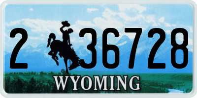 WY license plate 236728