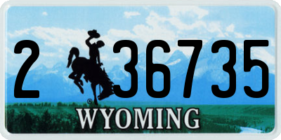 WY license plate 236735