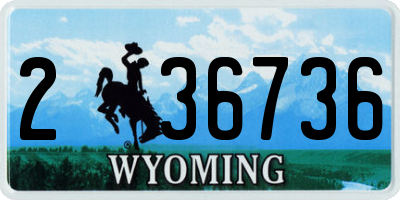 WY license plate 236736
