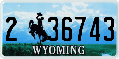 WY license plate 236743