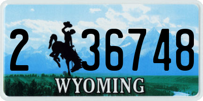 WY license plate 236748