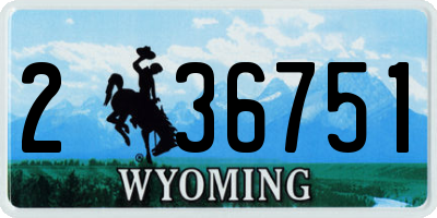 WY license plate 236751