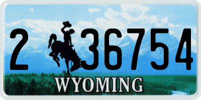 WY license plate 236754