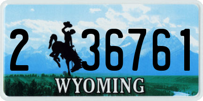 WY license plate 236761