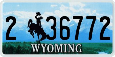 WY license plate 236772