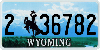 WY license plate 236782