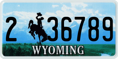 WY license plate 236789