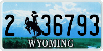WY license plate 236793