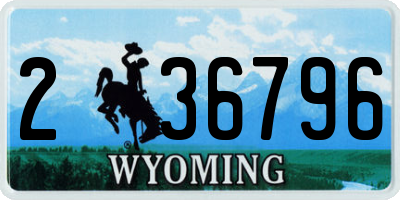 WY license plate 236796