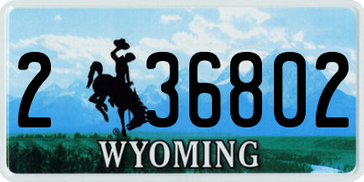 WY license plate 236802