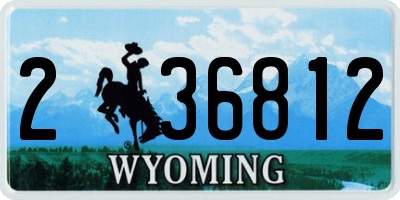 WY license plate 236812