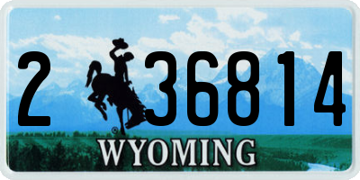 WY license plate 236814
