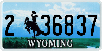WY license plate 236837