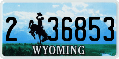 WY license plate 236853