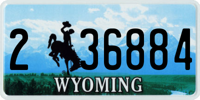 WY license plate 236884