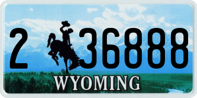 WY license plate 236888