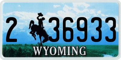 WY license plate 236933