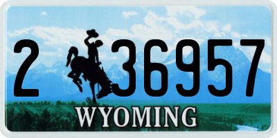 WY license plate 236957