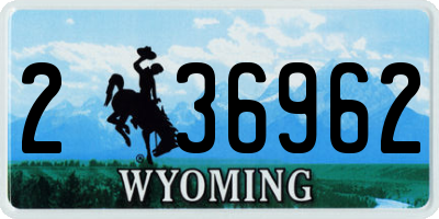 WY license plate 236962