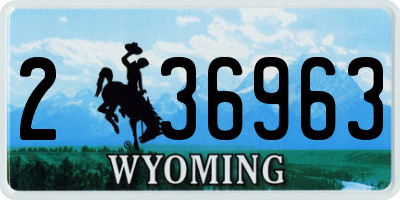 WY license plate 236963