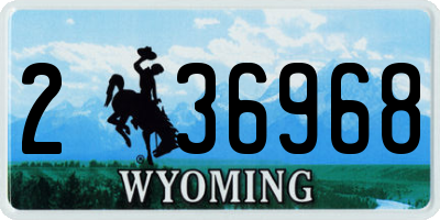 WY license plate 236968